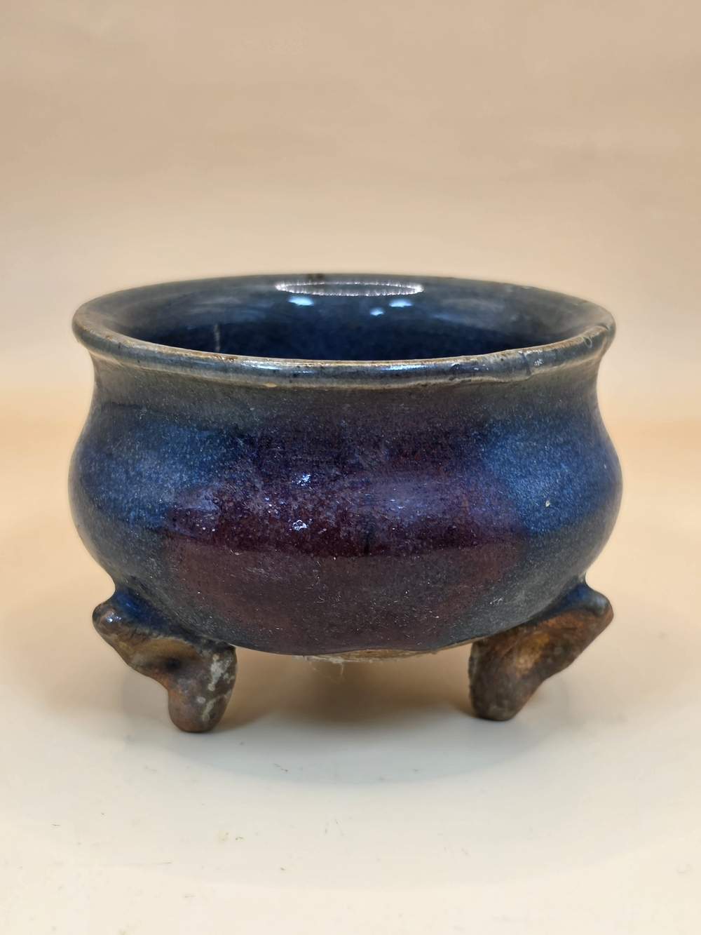 Chinese Jun Kiln 3 Footed Porcelain Incense Burner